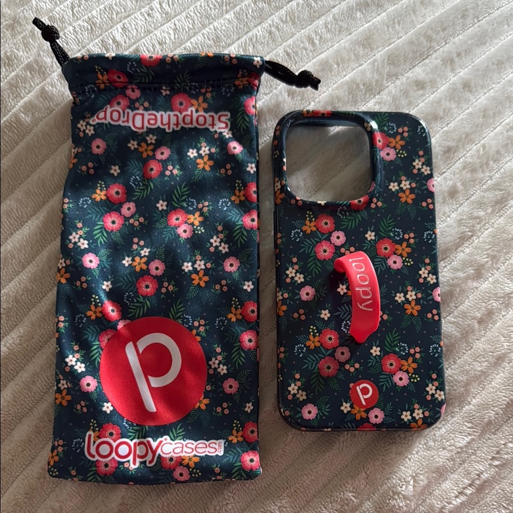 Loopy Case Black and Red Phone Case with Loop iPhone 14 Pro